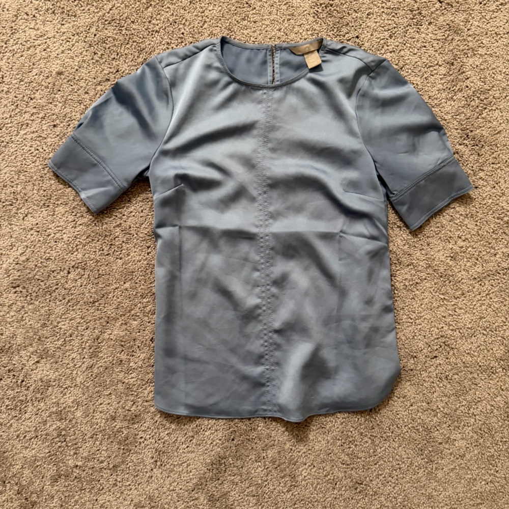 H&M Blue Satin Blouse